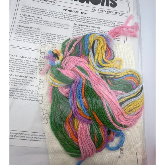Vintage 1978 Dimensions Crewel Kit Contentment Susan Florence 1054